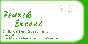 henrik ercsei business card